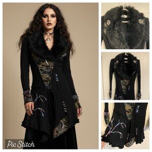 Whimsigoth Cardigan Aris. A Silk Faux Fur Fairy Cardigan